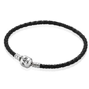 Black leather pandora bracelet